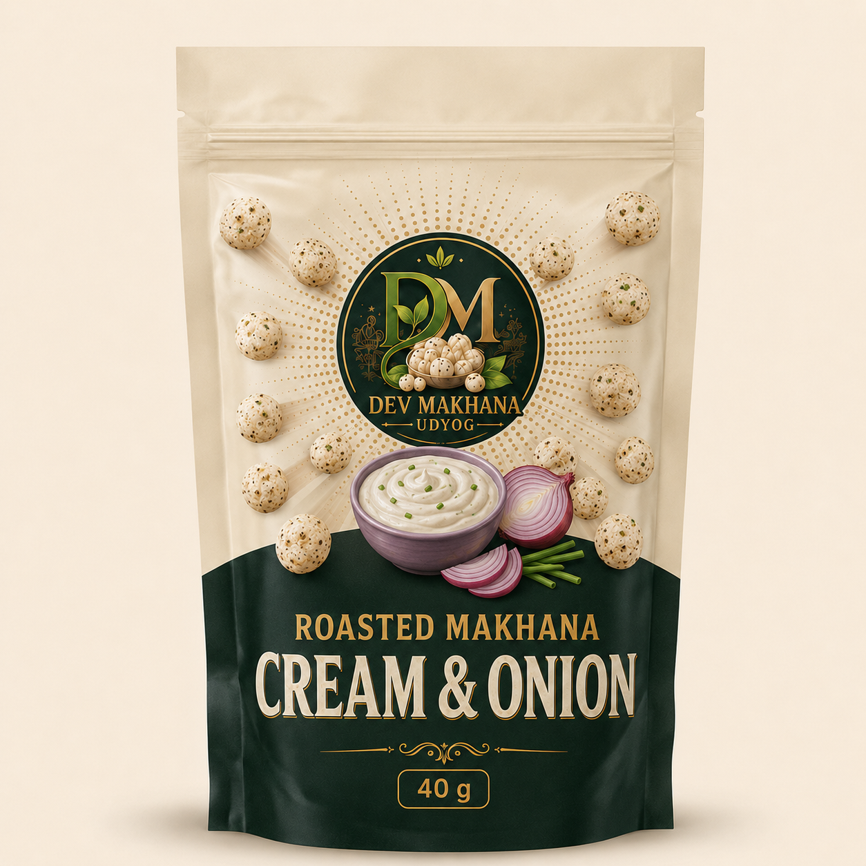 Roasted Makhana Snacks (Cream & Onion) (40 g)